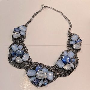 Simply Vera Blue Gemstone Bib Necklace with Chains